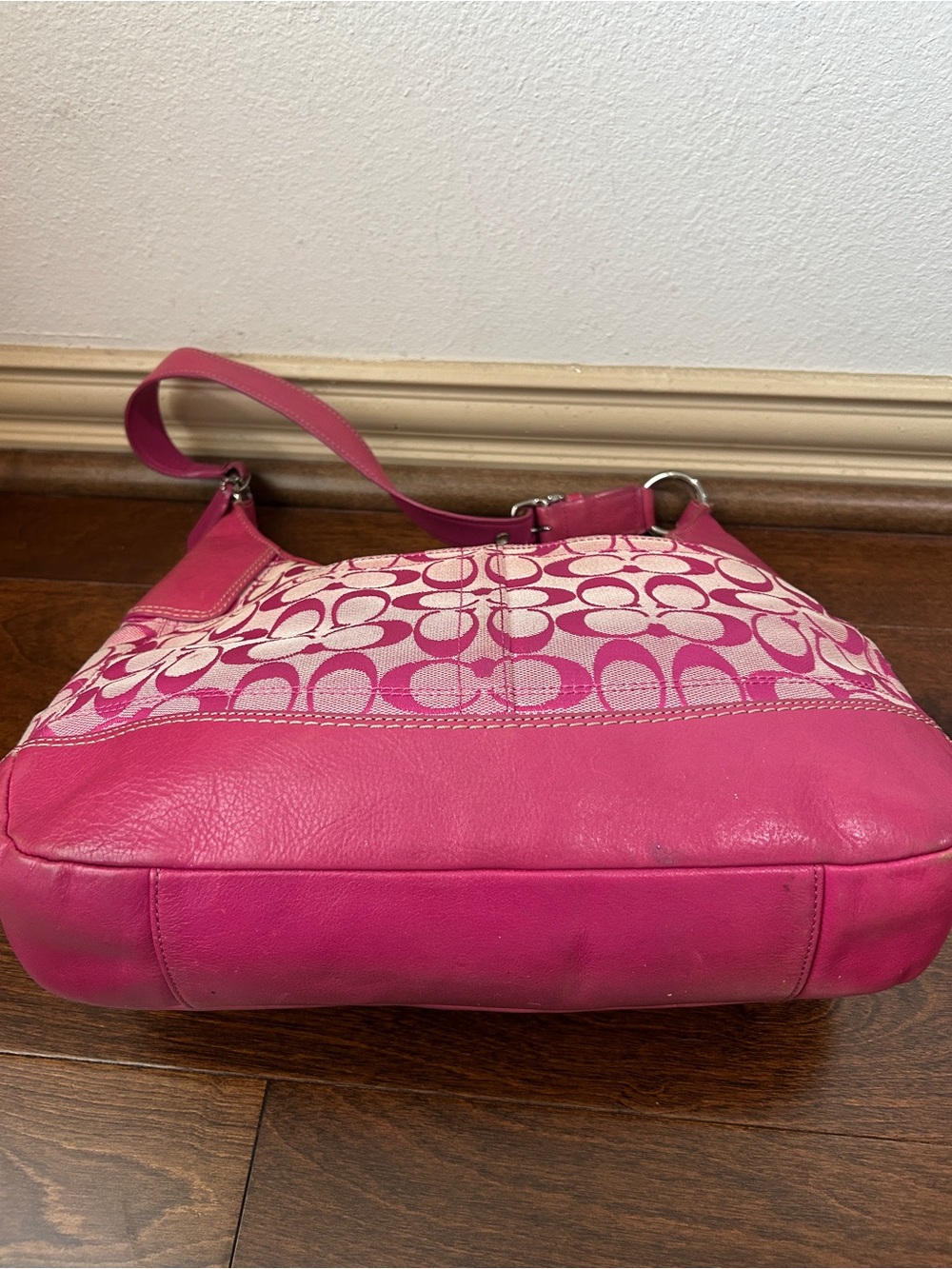 Vintage pink Coach Signature Hamptons shoulder bag - Picture 3 of 8